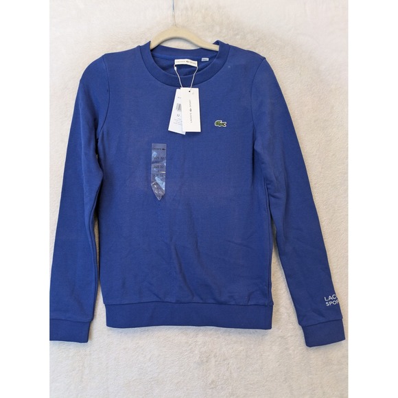 Lacoste Sport Tops - NEW Lacoste Sport Sweatshirt‎ Women's 32 Navy Blue Embroidered Logo Pullover
